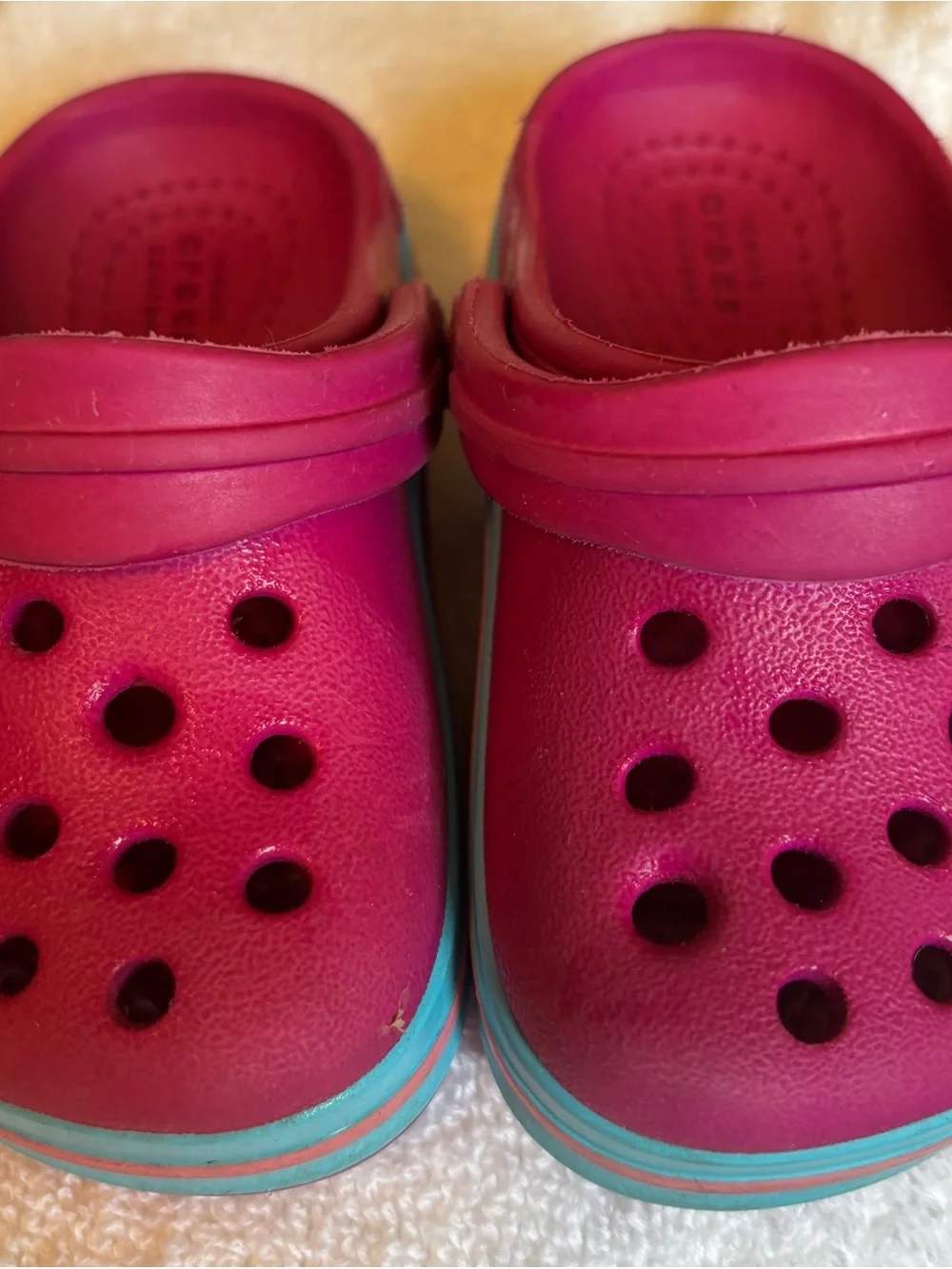 Crocs Kids Bayaband Clog Pink Teal Blue Slip On Water Shoes Toddler Size C4 C5